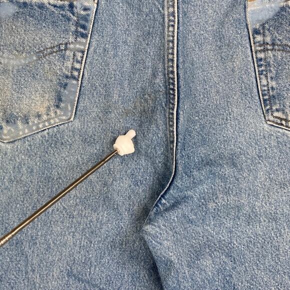 Vintage Carhartt Jeans Relaxed Fit Light Wash Work Wear Denim Leather Logo 90s - Picture 7 of 11